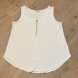 Green Envelope White Tank Top with Zipper